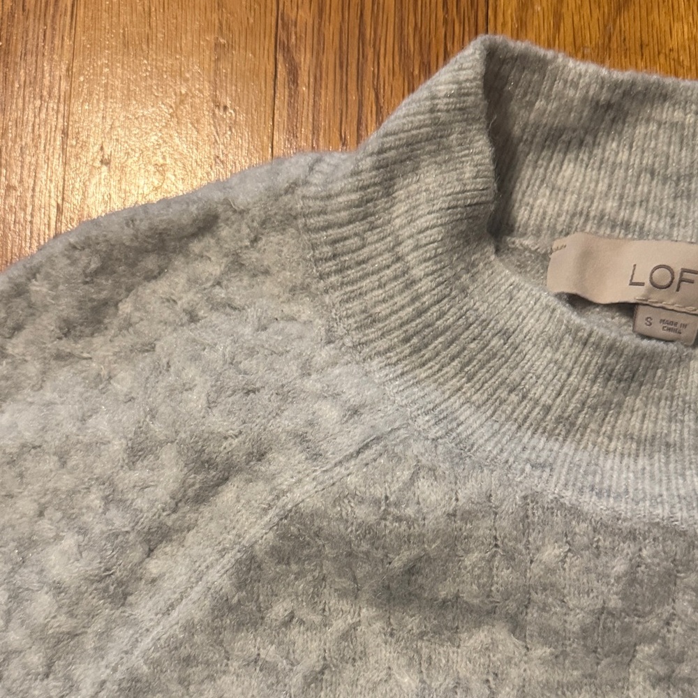 LOFT Gray Women's Cowl Neck Sweater